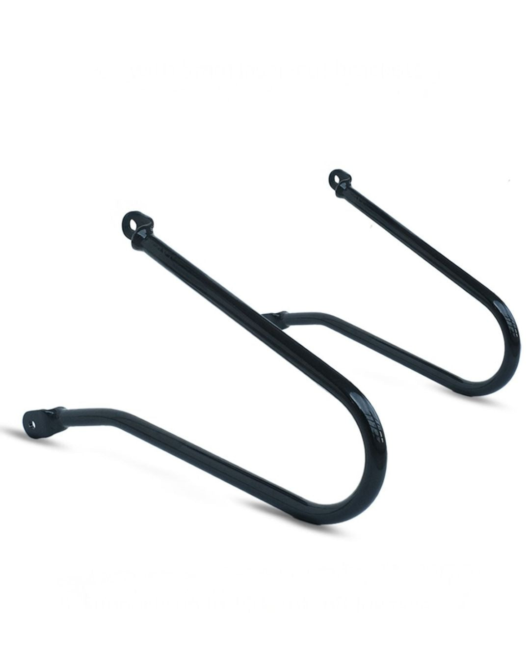 Black metal bike rack on a white background