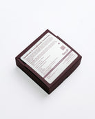 Product packaging with a label on a white background