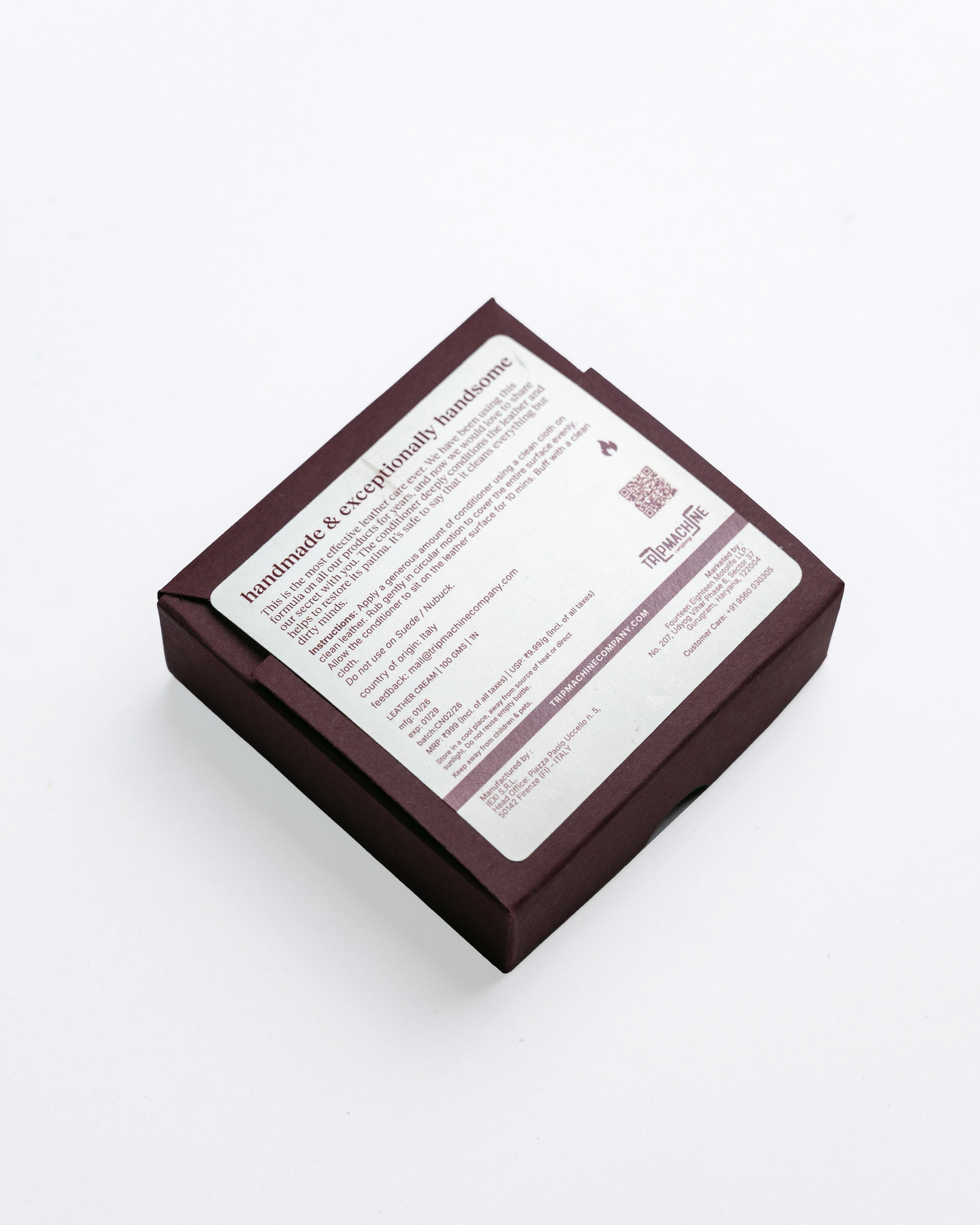 Product packaging with a label on a white background