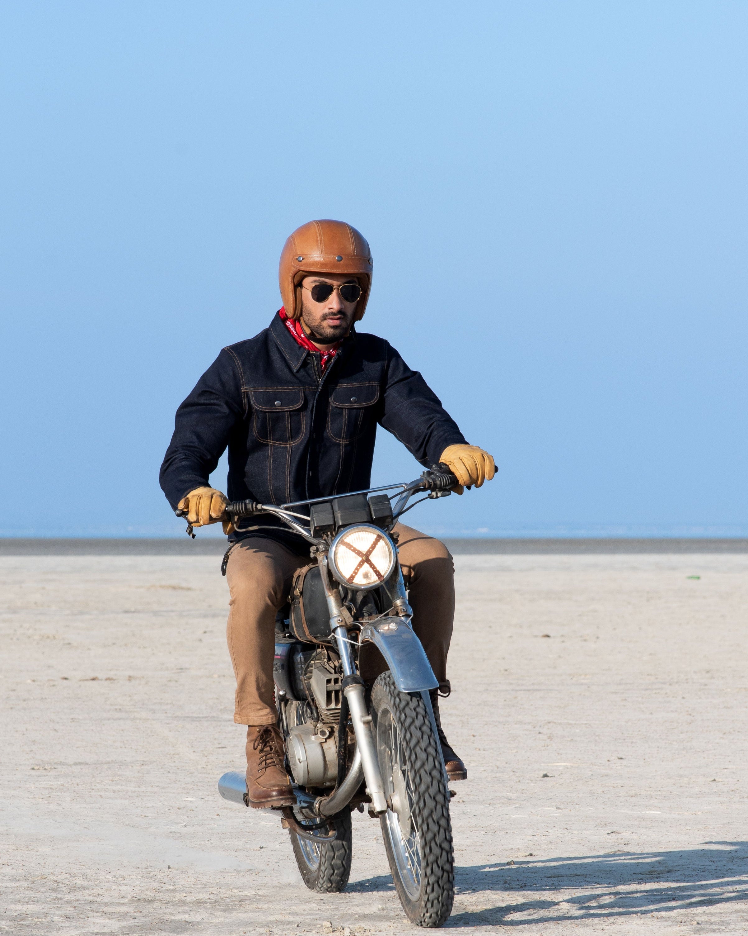 zero: denim riding jacket – trip machine company